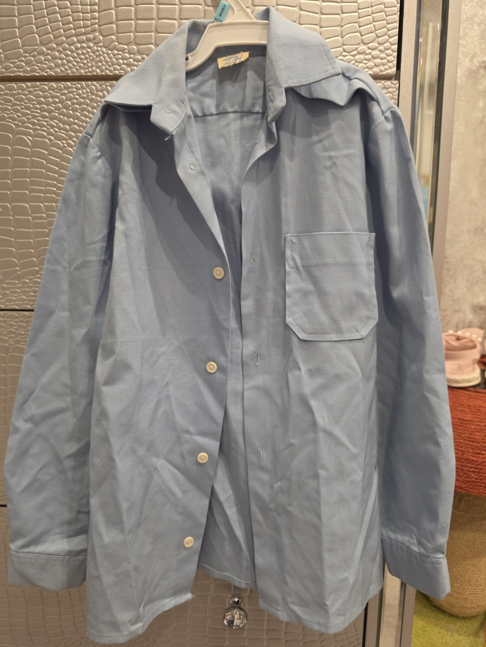 Men's Light Blue Button-Up Jacket